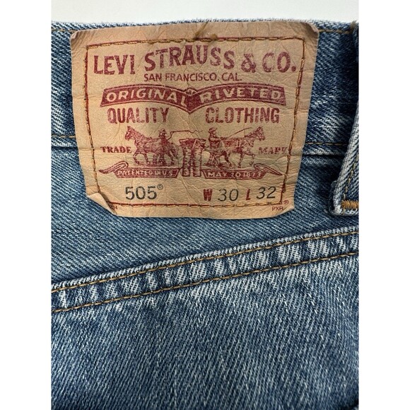 Vintage Levis 505 Jeans Mens 30x30 Made USA Regular Fit Straight Leg 90s Denim - Picture 4 of 14